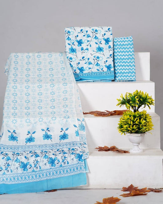 Jaipuri Cotton Suit With Cotton Dupatta