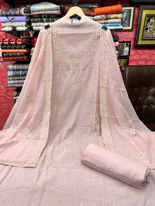 Hand Embroidered Mul Cotton Suit