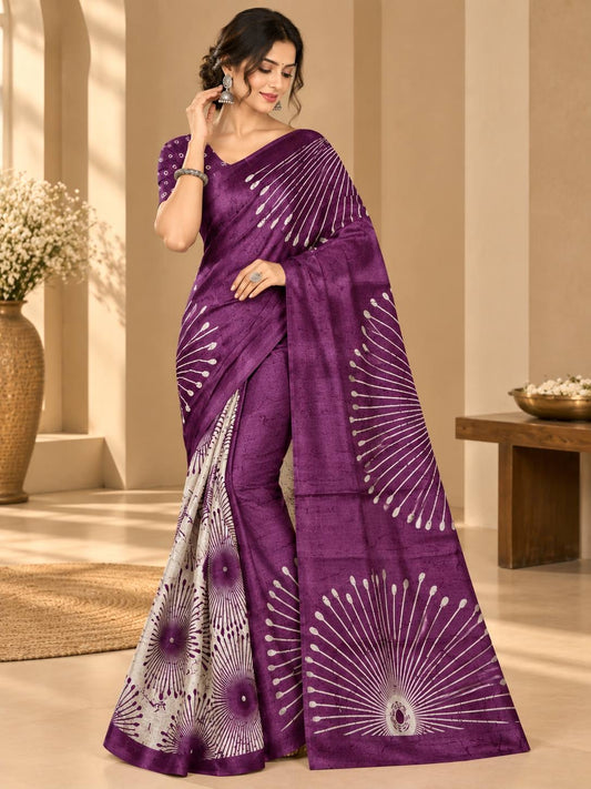 Cotton Silk Printed Saree