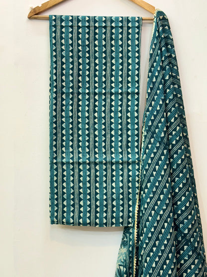 Jaipuri Gota Work Suit with mulmul Dupatta