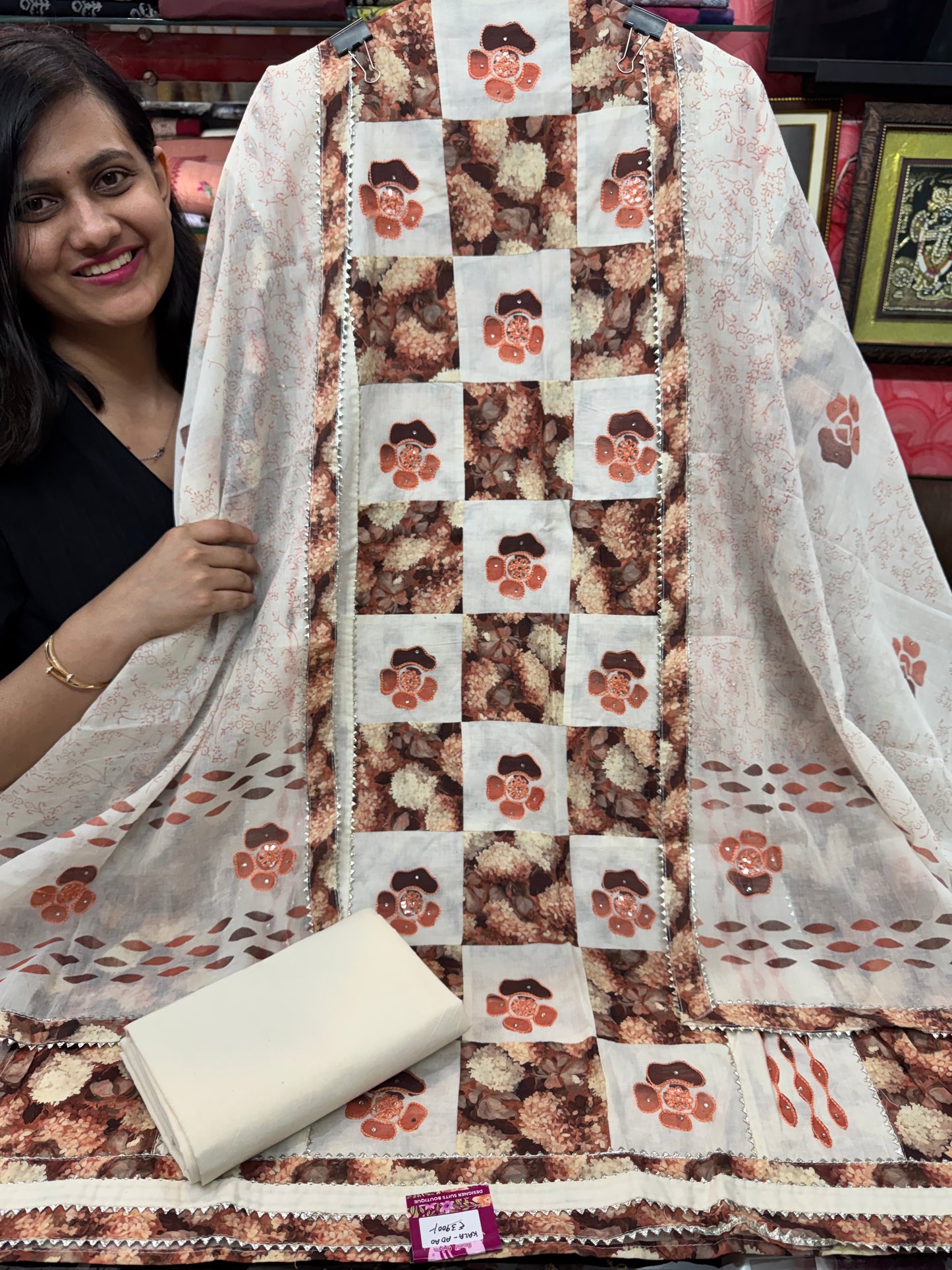 Pure Cotton Suit with Applique work