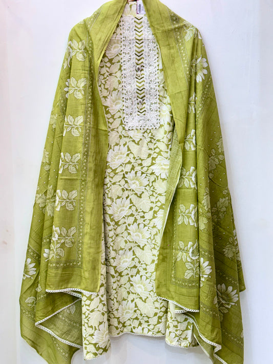 Printed Cotton Suit with Cotton Dupatta