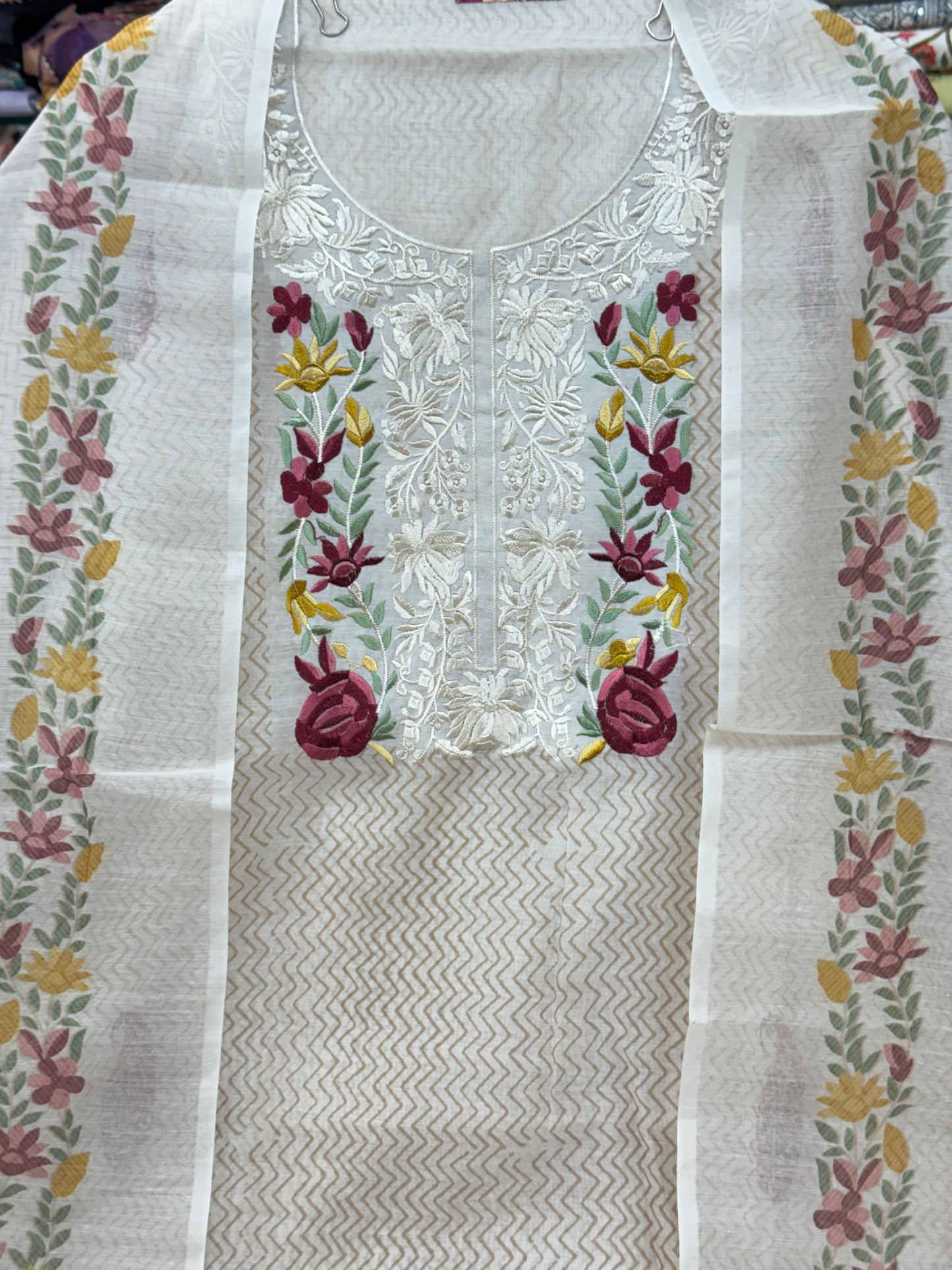 Cotton Suit with Applique Work