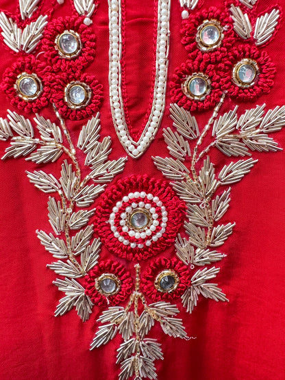 Karvachauth Special Pure Silk Suit with Kundan & Dabka Work