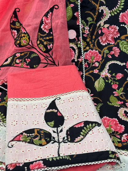 Pure Cotton Suit with Applique work