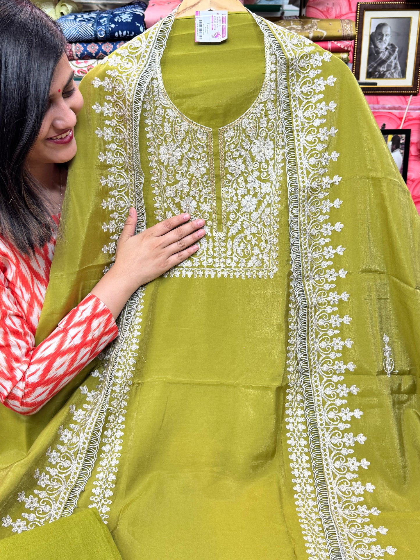 Designer Shimmer Silk Suit