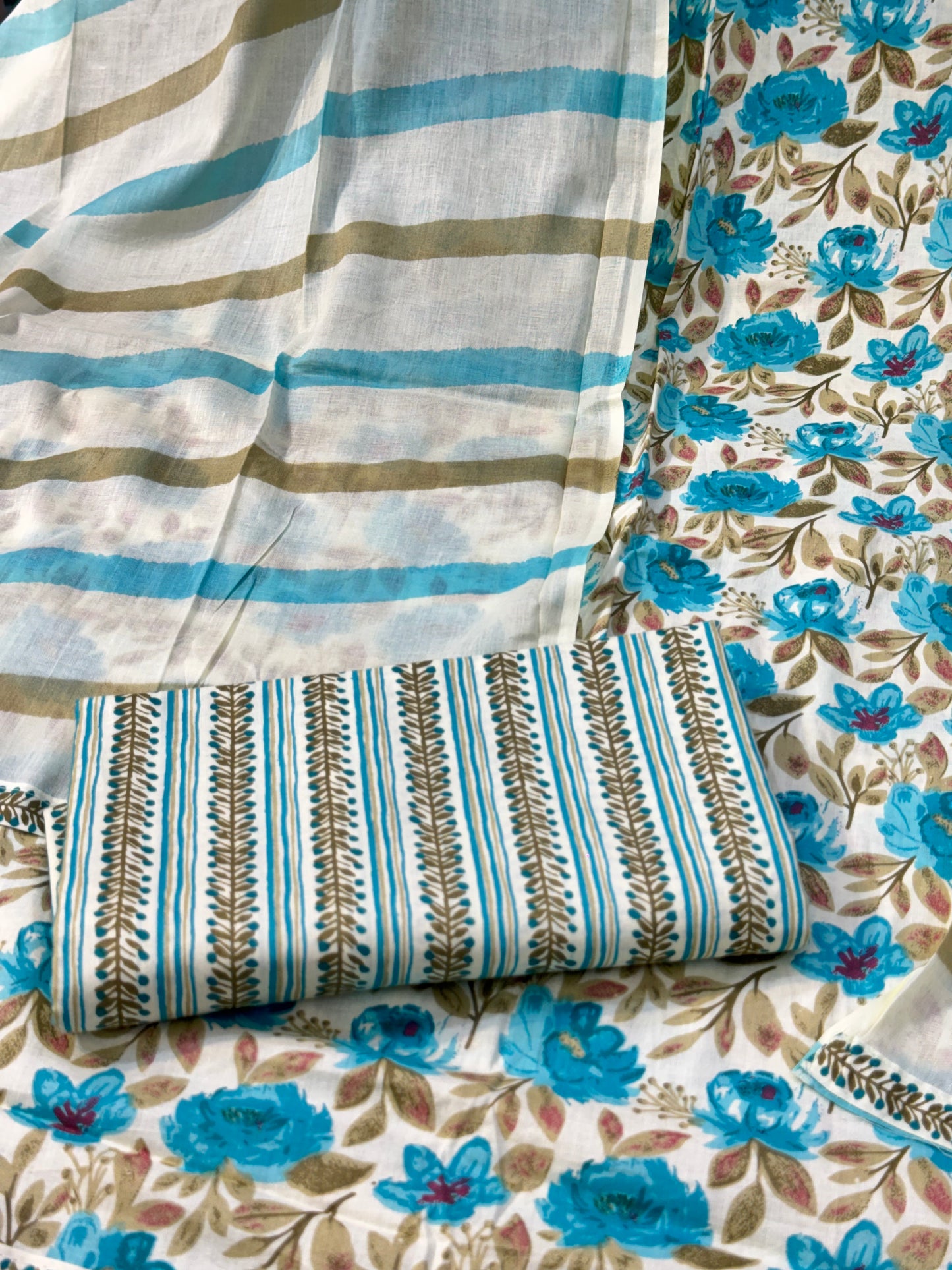 Cotton Suit with Patch work Parrot Design