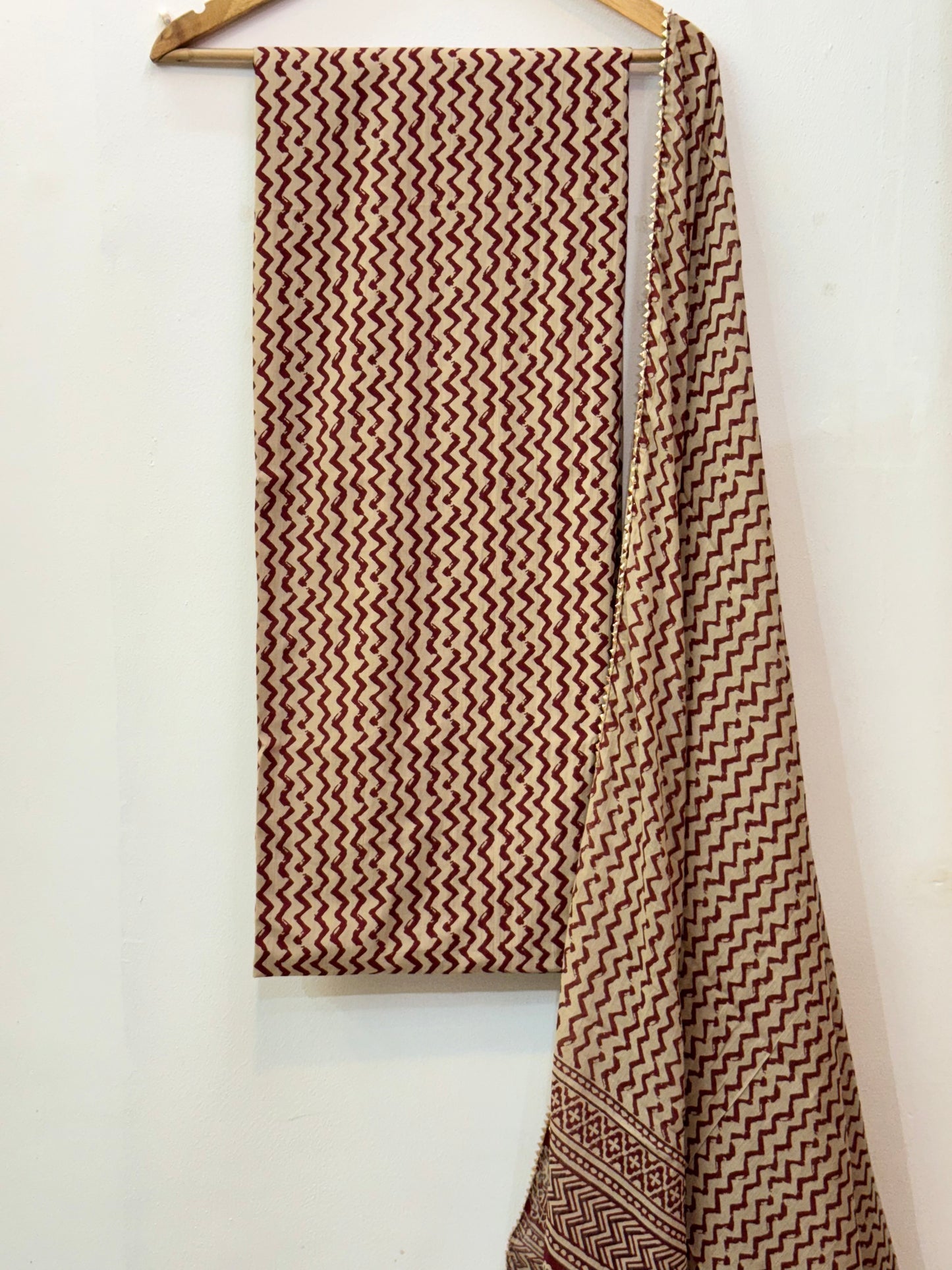 Jaipuri Gota Work Suit with mulmul Dupatta