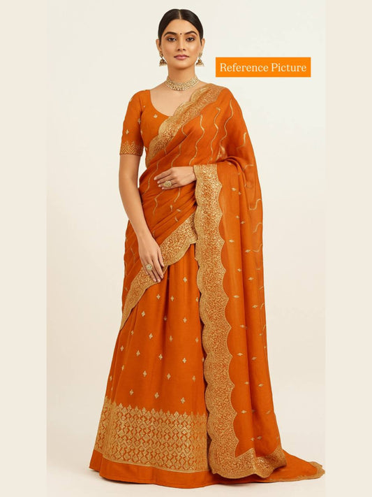 Embroidered Shimmer Silk Dress Material With Designer Dupatta (Unstitched)