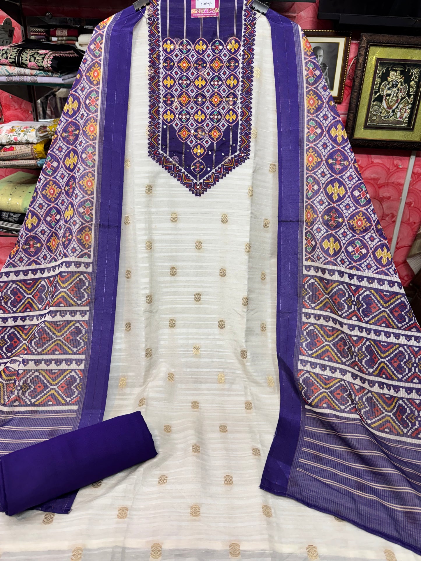 Silk Suit with Patola Print Dupatta