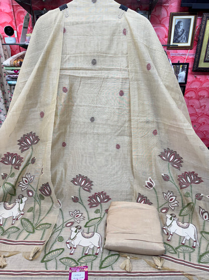 Jamdani Pichwai Art Suit
