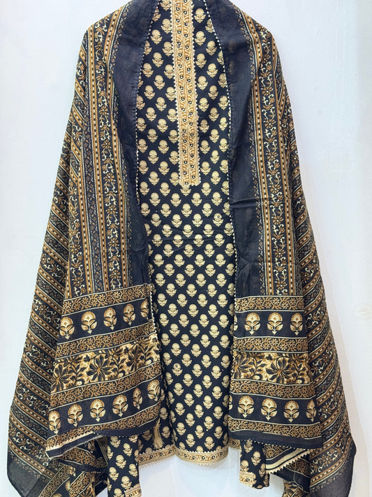 Jaipuri Gota Work Suit with mulmul Dupatta