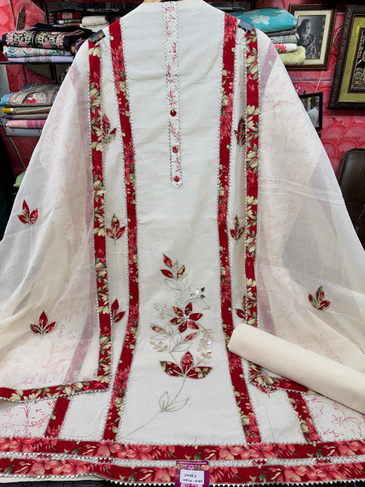 Pure Cotton Suit with Applique work