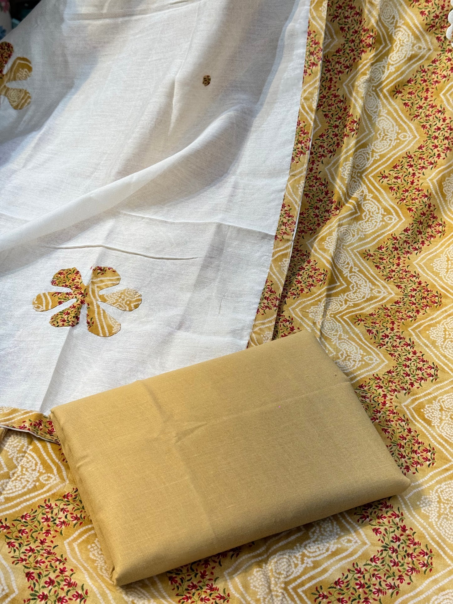 Cotton Suit with Applique Work