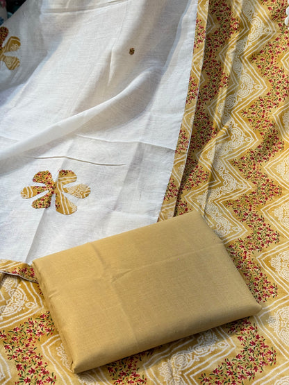 Cotton Suit with Applique Work