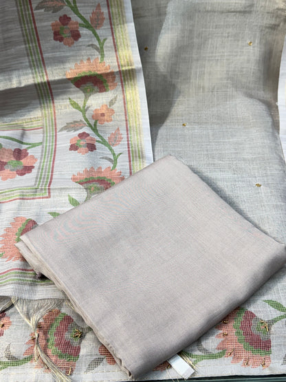 Embroidered Shimmer Linen Suit