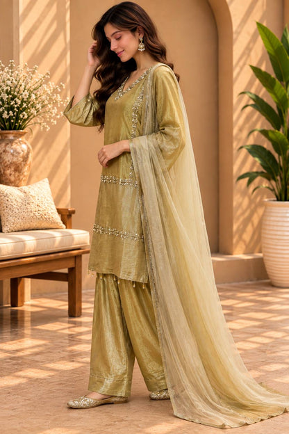 Shimmer Silk A Line Suit