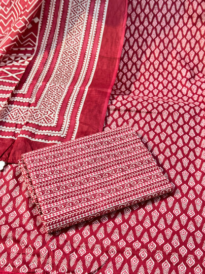 Cotton Suit with Designer Neck Patti