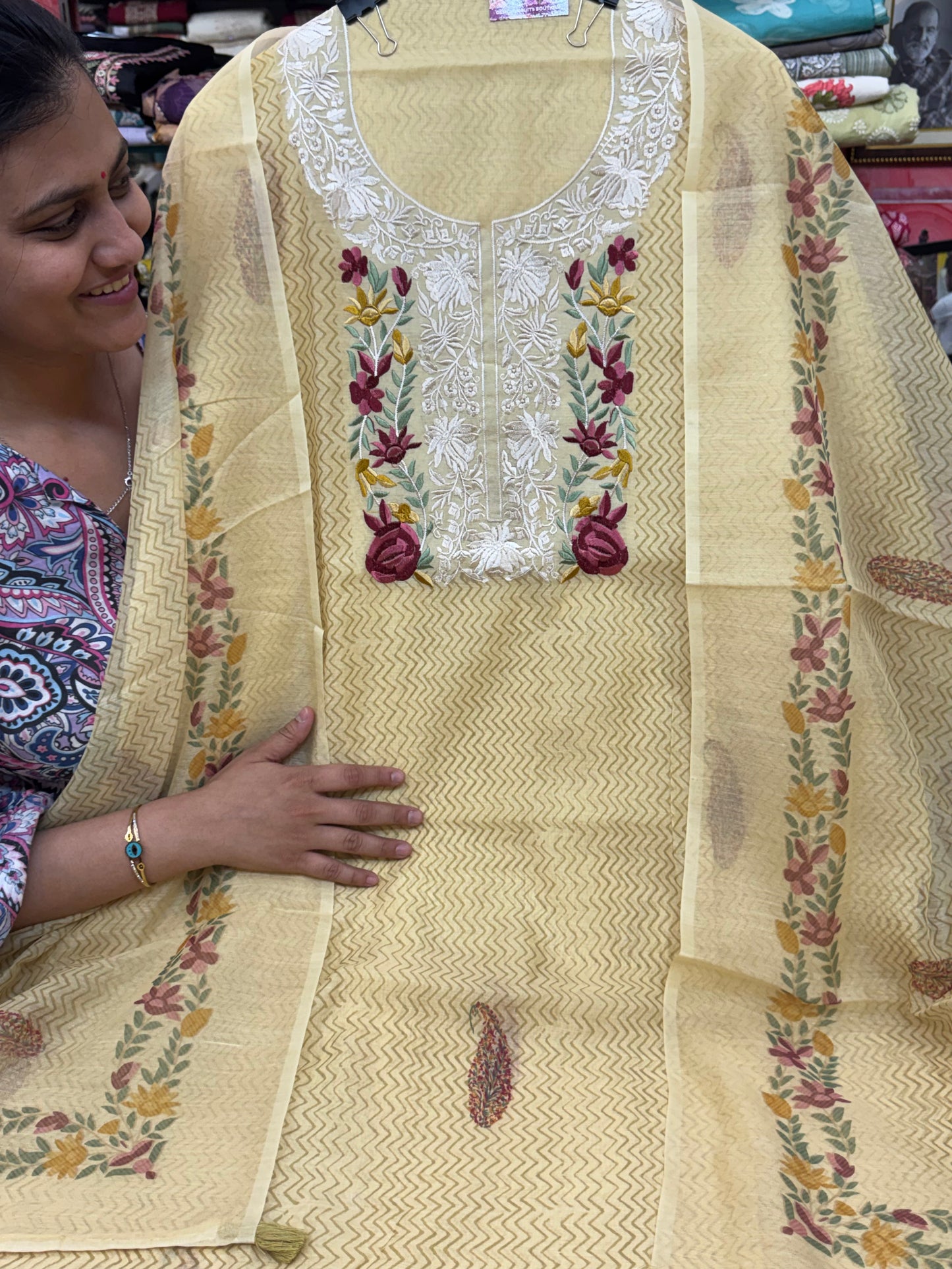 Cotton Suit with Applique Work