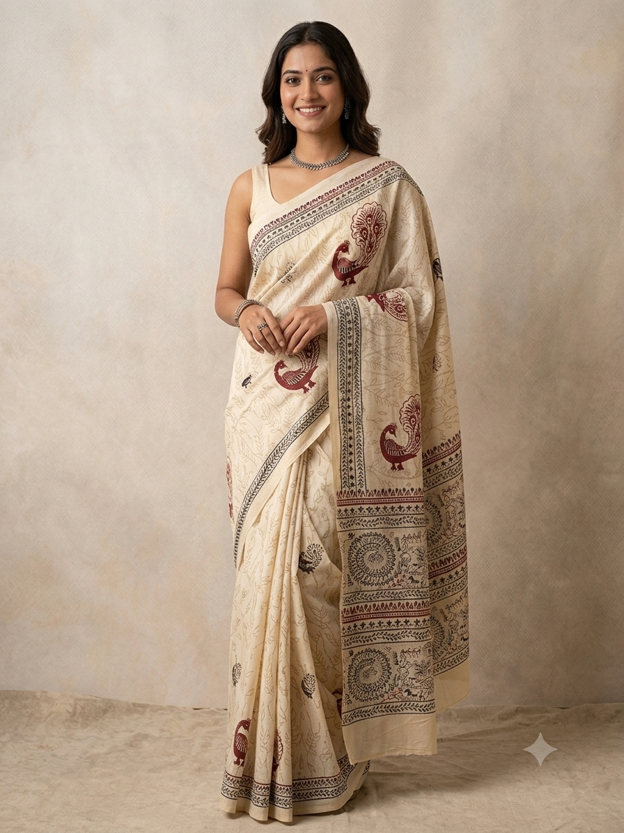 Cotton Silk Printed Saree