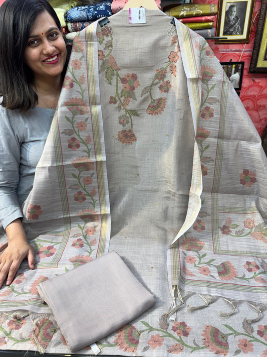 Embroidered Shimmer Linen Suit