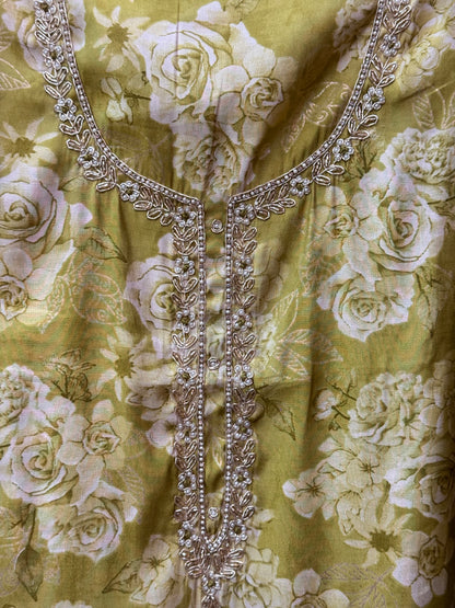 Beautiful Modal Silk Suit with Hand Embroidery
