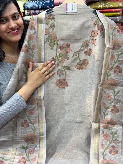 Embroidered Shimmer Linen Suit