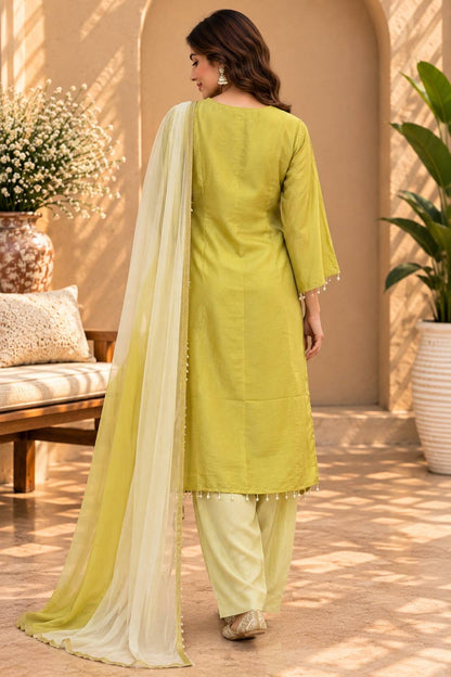 Shimmer Silk A Line Suit