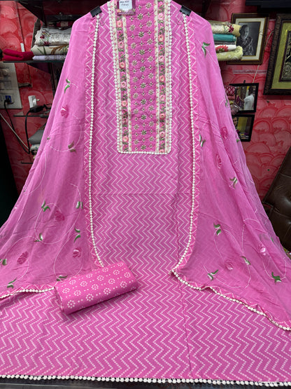 Beautiful Hand Embroidered Cotton Suit