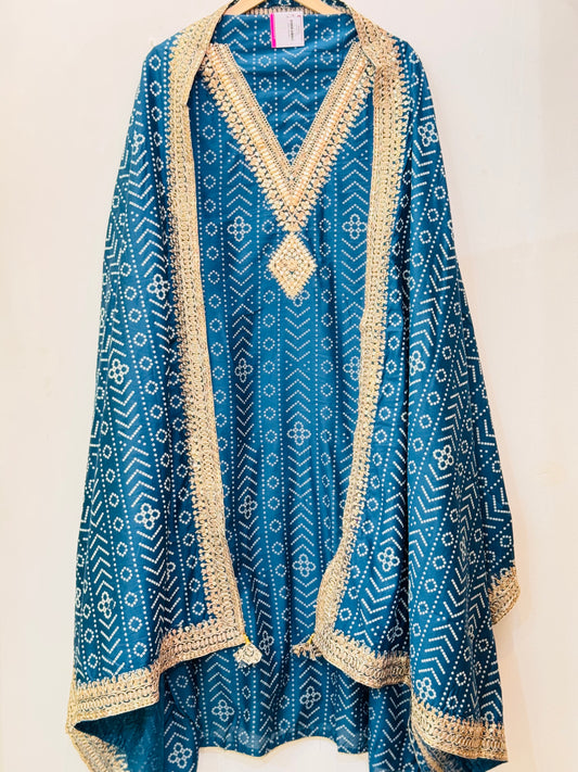 Cotton Silk Gotta Patti Work Suit