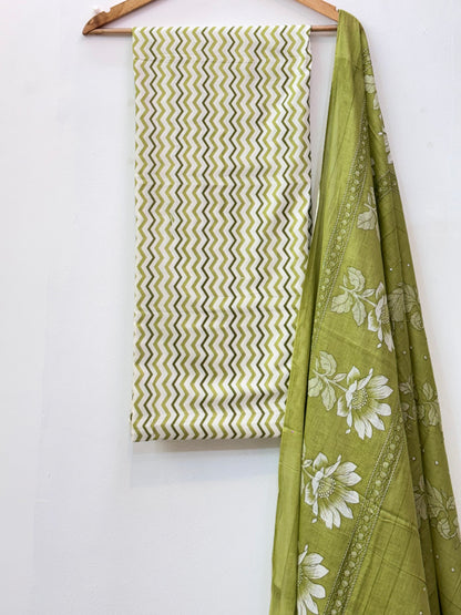 Printed Cotton Suit with Cotton Dupatta