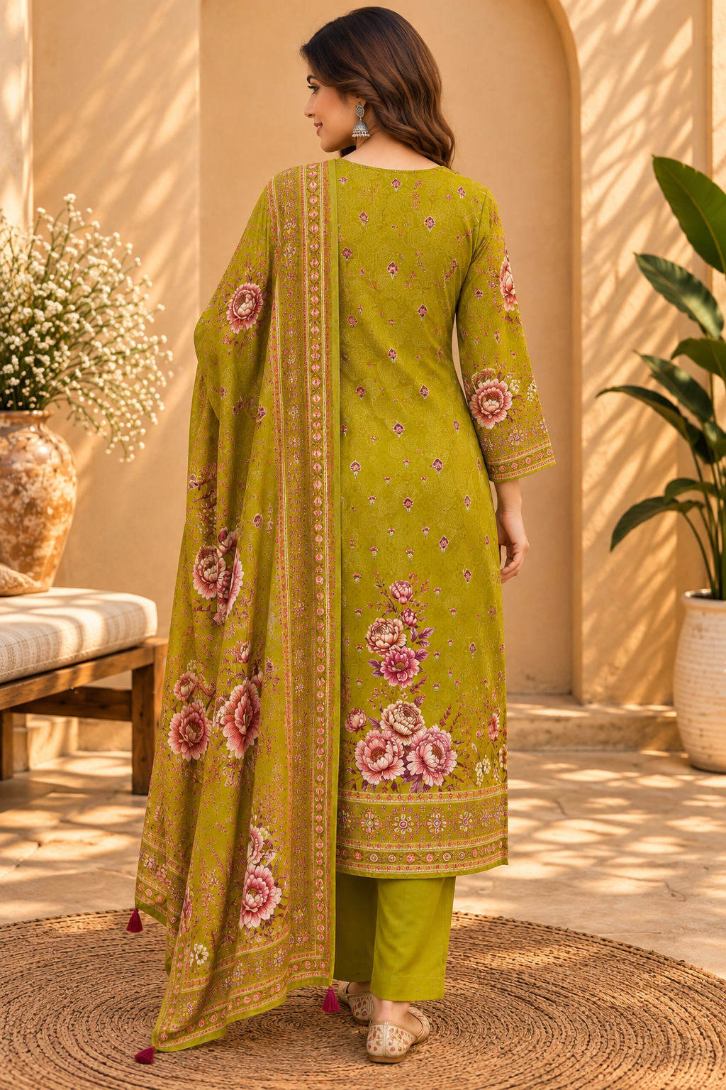 Pure Crepe 3 Pc Suit Set
