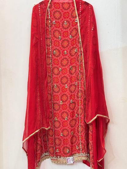 Printed & Embroidered Georgette Suit
