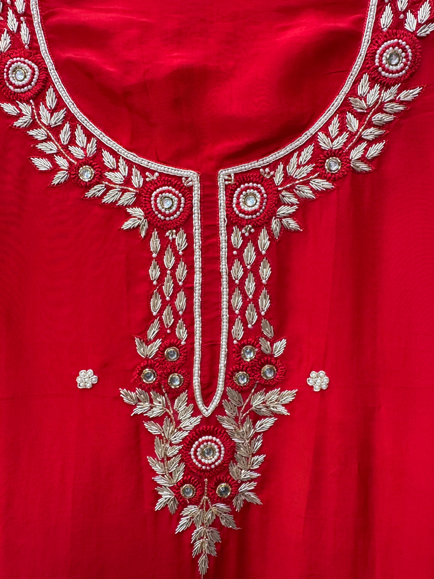 Karvachauth Special Pure Silk Suit with Kundan & Dabka Work