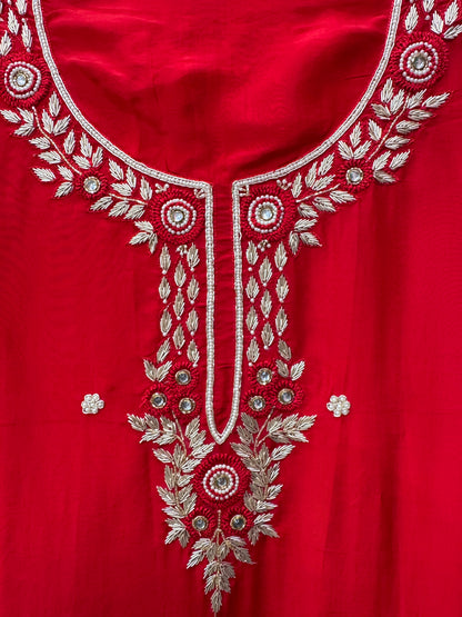 Karvachauth Special Pure Silk Suit with Kundan & Dabka Work