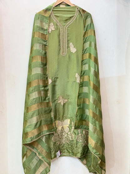 Butterfly Embroidered Soft Crush Suit