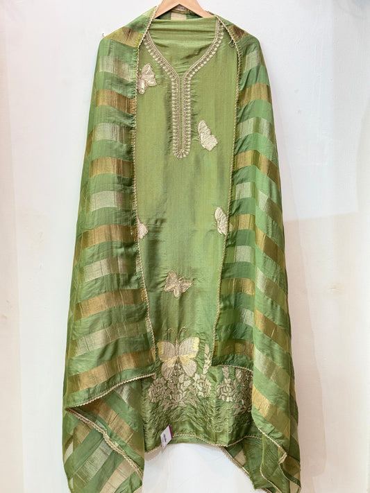 Butterfly Embroidered Soft Crush Suit