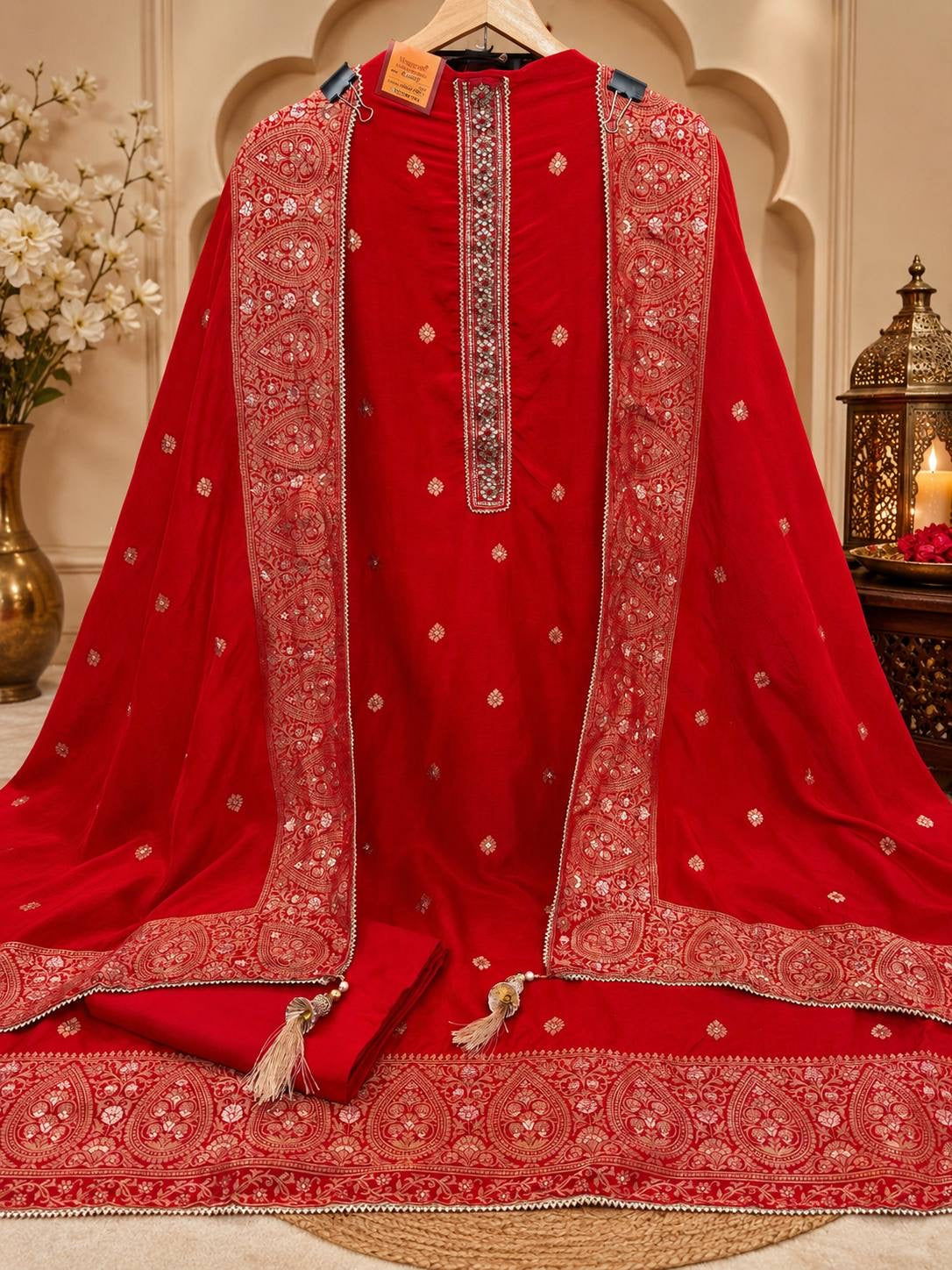 Karvachauth Special Silk Suit (Unstitched)