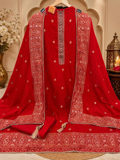 Karvachauth Special Silk Suit (Unstitched)