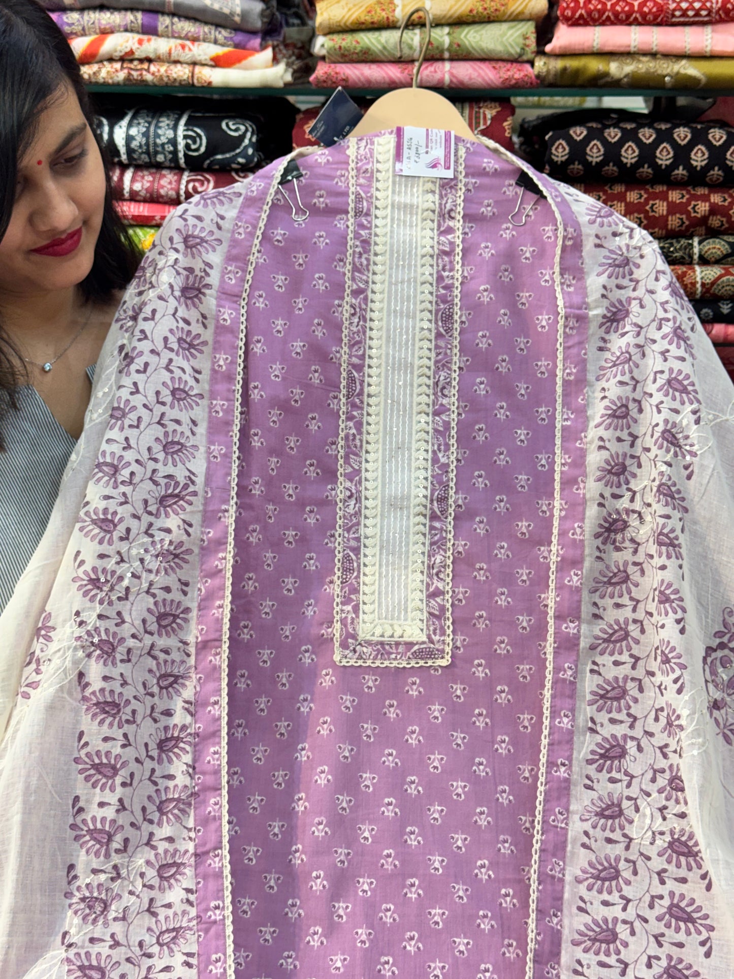 Pure Cotton Suit with Embroidered Dupatta