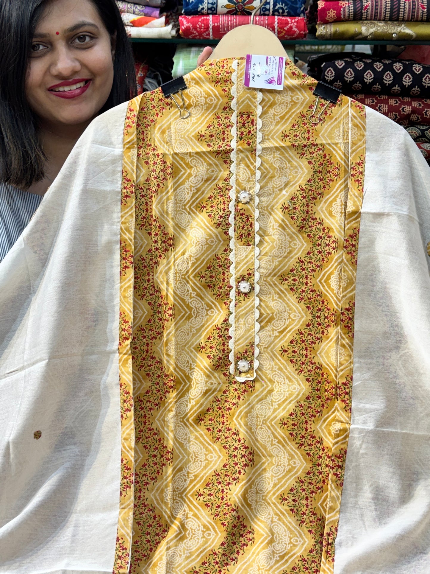 Cotton Suit with Applique Work
