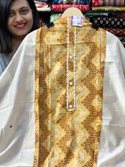 Cotton Suit with Applique Work