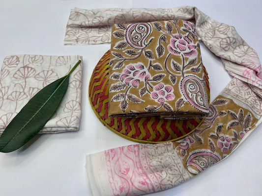 Jaipuri Cotton Suit With Cotton Dupatta