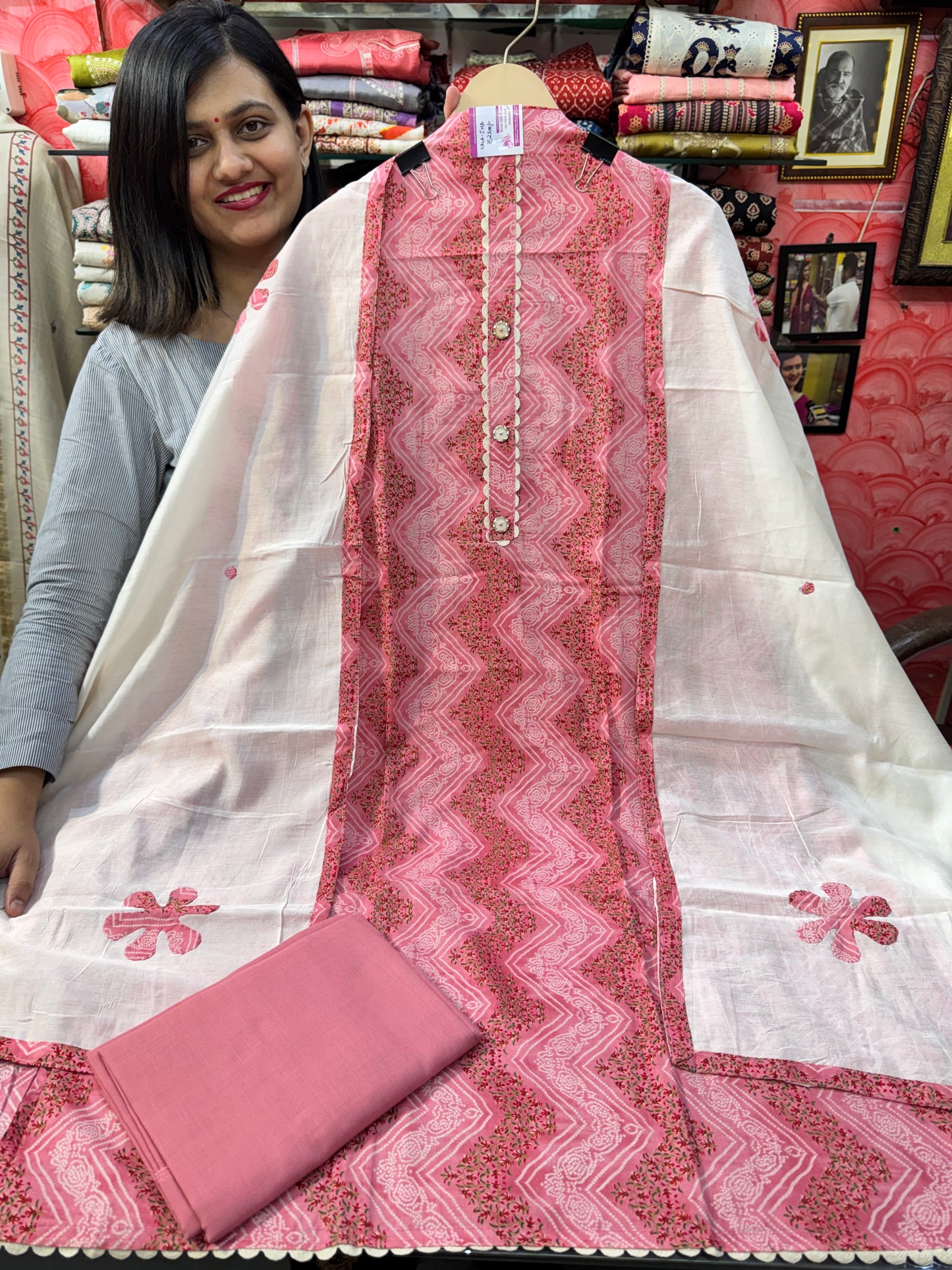 Pure Cotton Suit with Ceochet Lace Designing