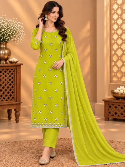 Premium Georgette Suit with Pearl Work & Designer Border | Elegant Party Wear Suit for Women