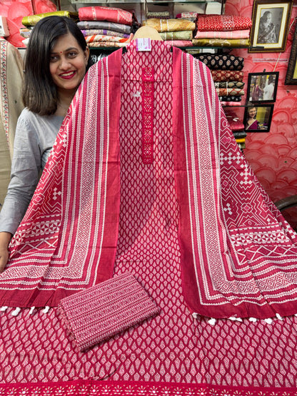 Cotton Suit with Designer Neck Patti