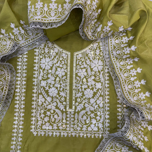 Shimmer Modal Silk Embroidered Suit
