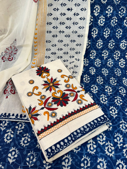 Pure Cotton Suit with heavy Embroidered Work