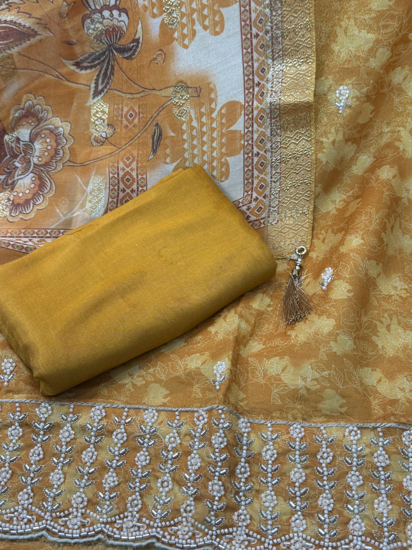 Hand Embroidered Shimmer Silk