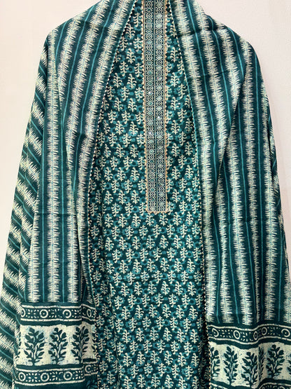 Jaipuri Gota Work Suit with mulmul Dupatta